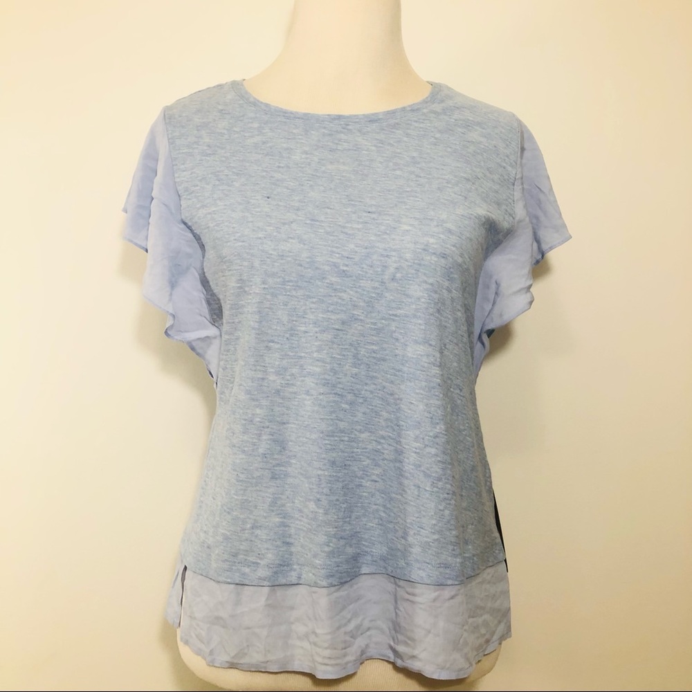 Vince Camuto Light Blue Flutter Sleeve Size Small NWT